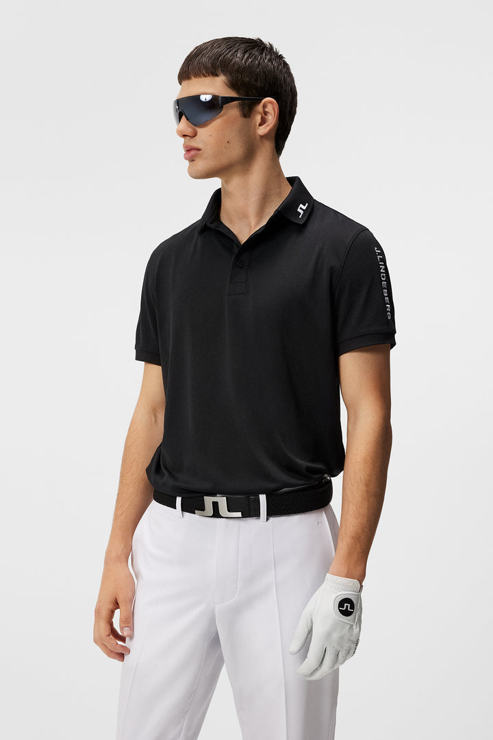 J.Lindeberg Mens Reg Fit TOUR TECH Polo - BLACK