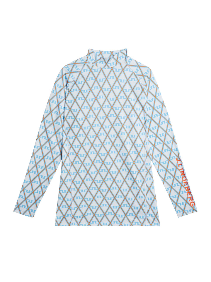 J.Lindeberg Mens Aello Print Soft Compression Layer - LITTLE DIAMOND BOY