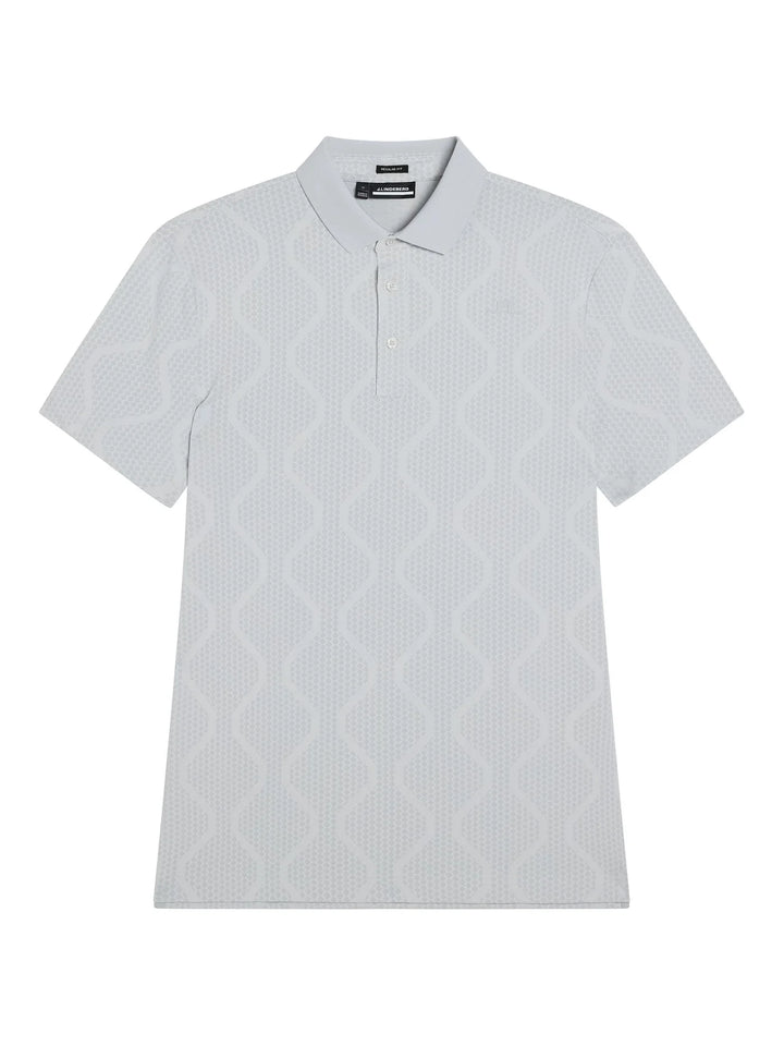 J.Lindeberg Mens Matt Jacquard Polo  - GREY MELANGE