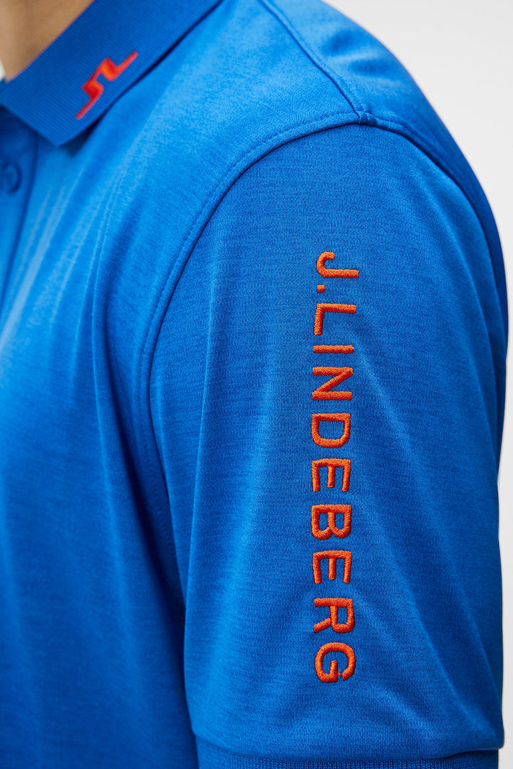 J.Lindeberg Mens Tour Tech Regular Fit Polo - NAUTICAL BLUE MELANGE