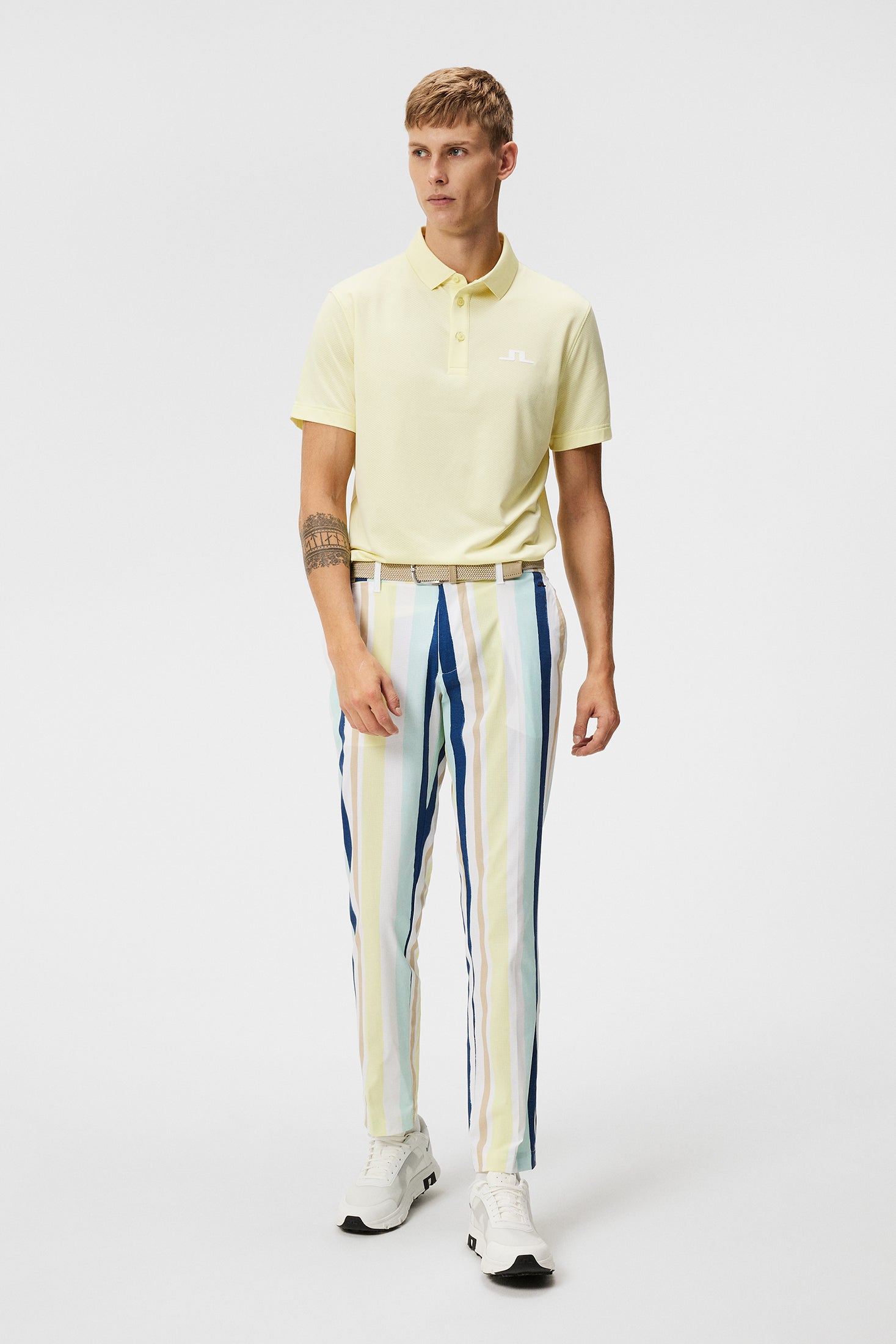 J.Lindeberg ゴルフシャツ イエロー 44 J.Lindeberg Mens Bridge Regular Fit Polo - WAX YELLOW