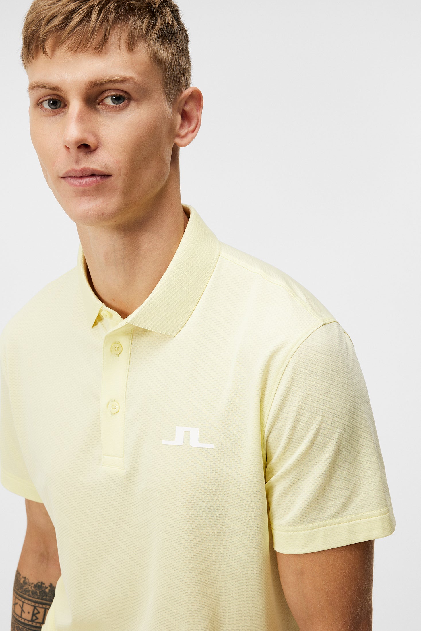 J.Lindeberg Mens Bridge Regular Fit Polo - WAX YELLOW | Golf
