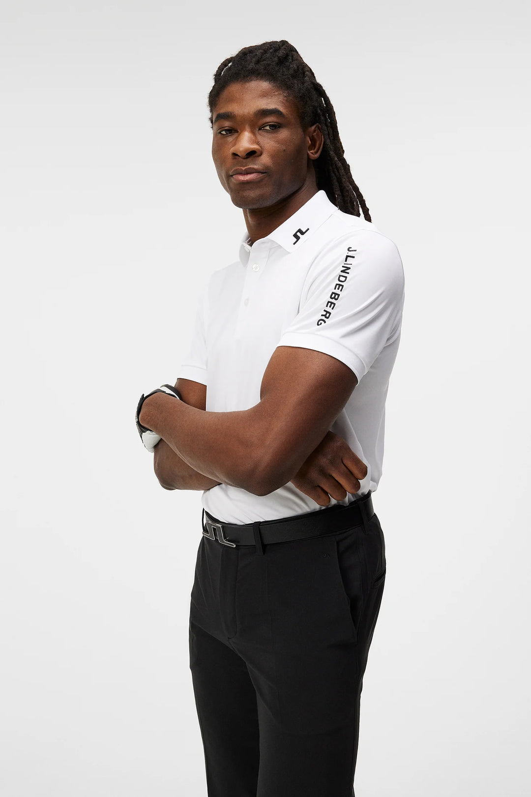 J.Lindeberg Mens Tour Tech Slim Fit Polo - WHITE