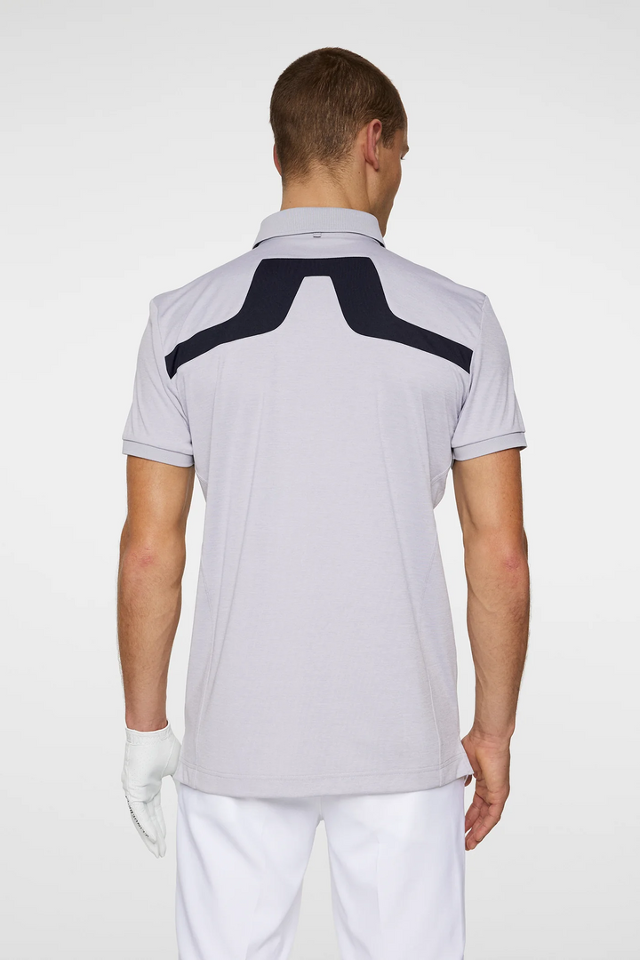 J.Lindeberg Mens Reg Fit KV Polo - LIGHT GREY MELANGE
