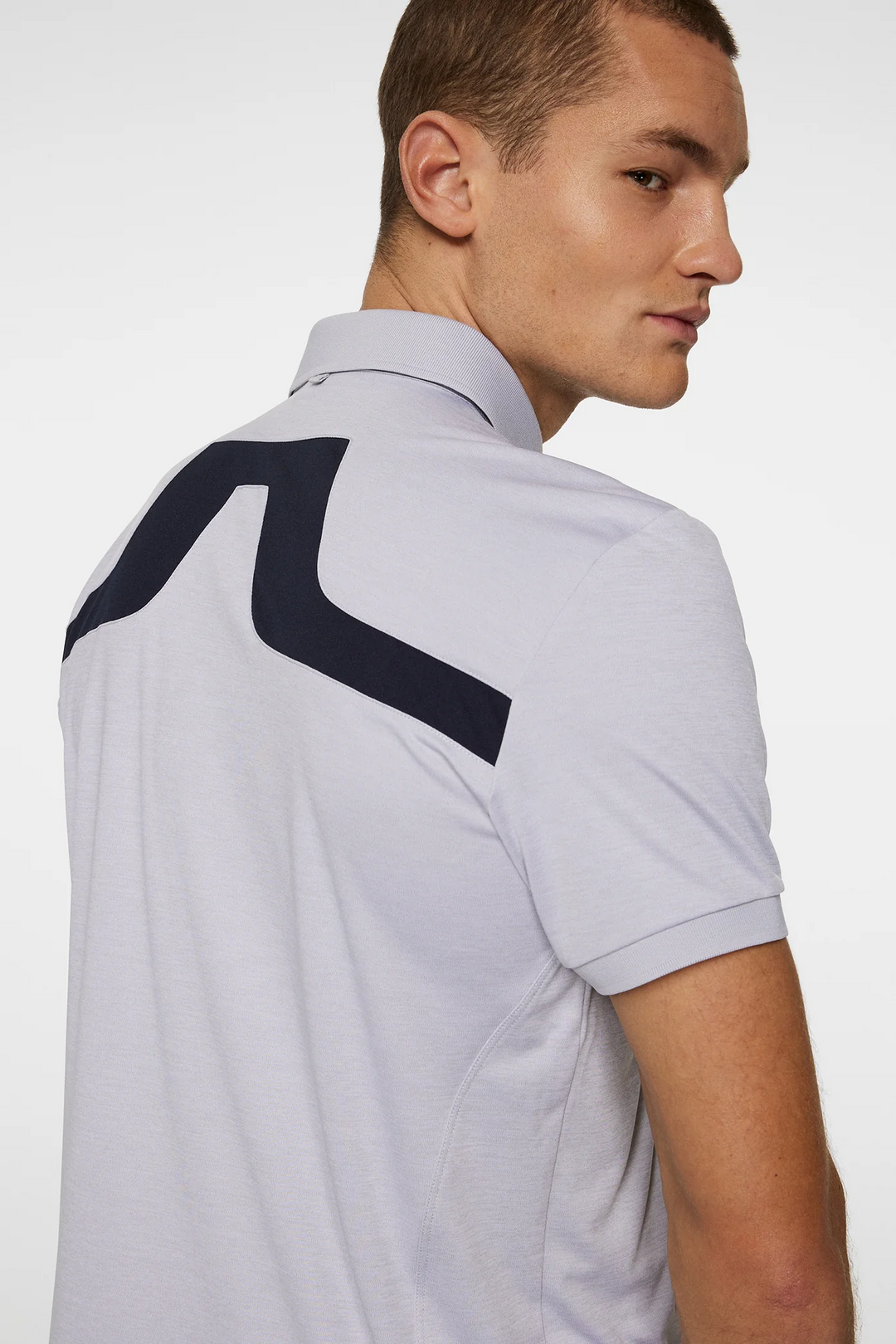 J.Lindeberg Mens Reg Fit KV Polo - LIGHT GREY MELANGE