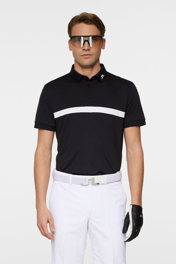 J.Lindeberg Mens Reg Fit JEFF Polo - BLACK