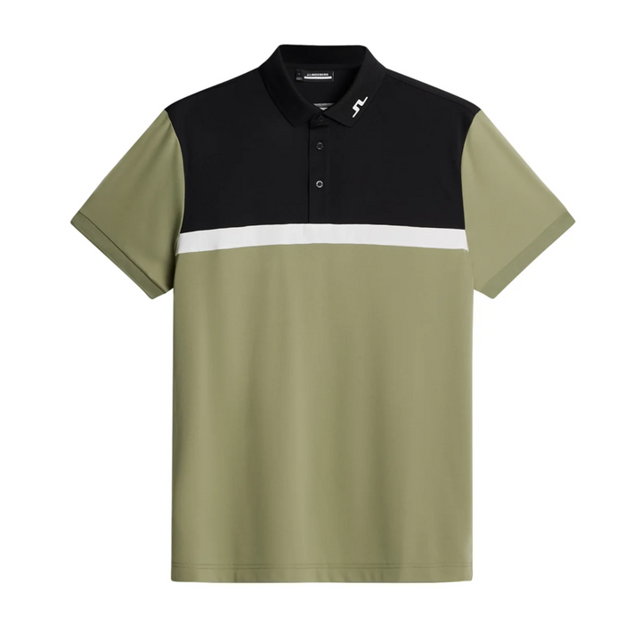 J.Lindeberg Mens Reg Fit JEFF Polo - OIL GREEN