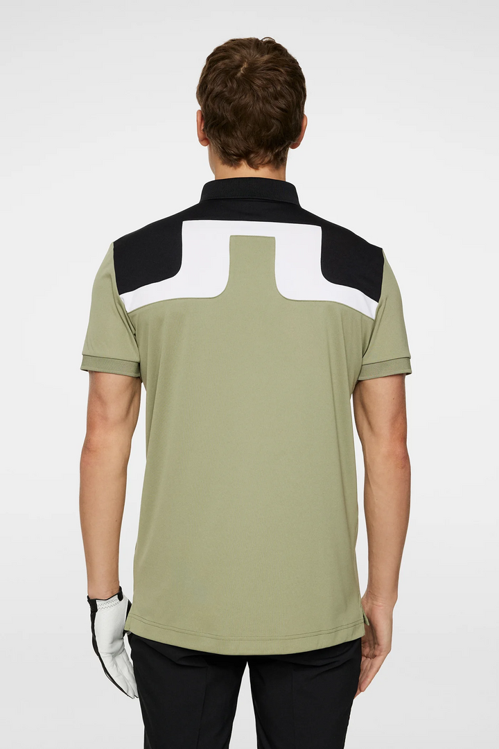 J.Lindeberg Mens Reg Fit JEFF Polo - OIL GREEN