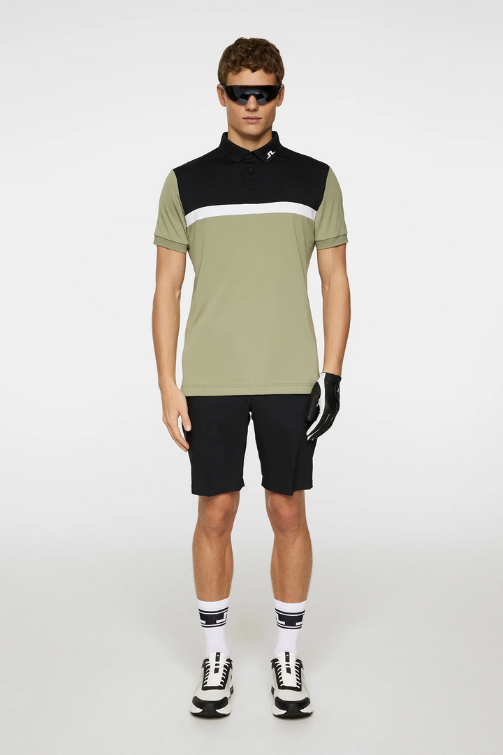 J.Lindeberg Mens Reg Fit JEFF Polo - OIL GREEN