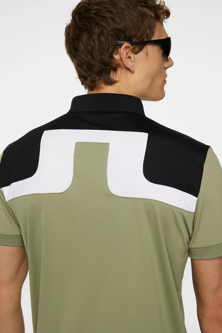 J.Lindeberg Mens Reg Fit JEFF Polo - OIL GREEN