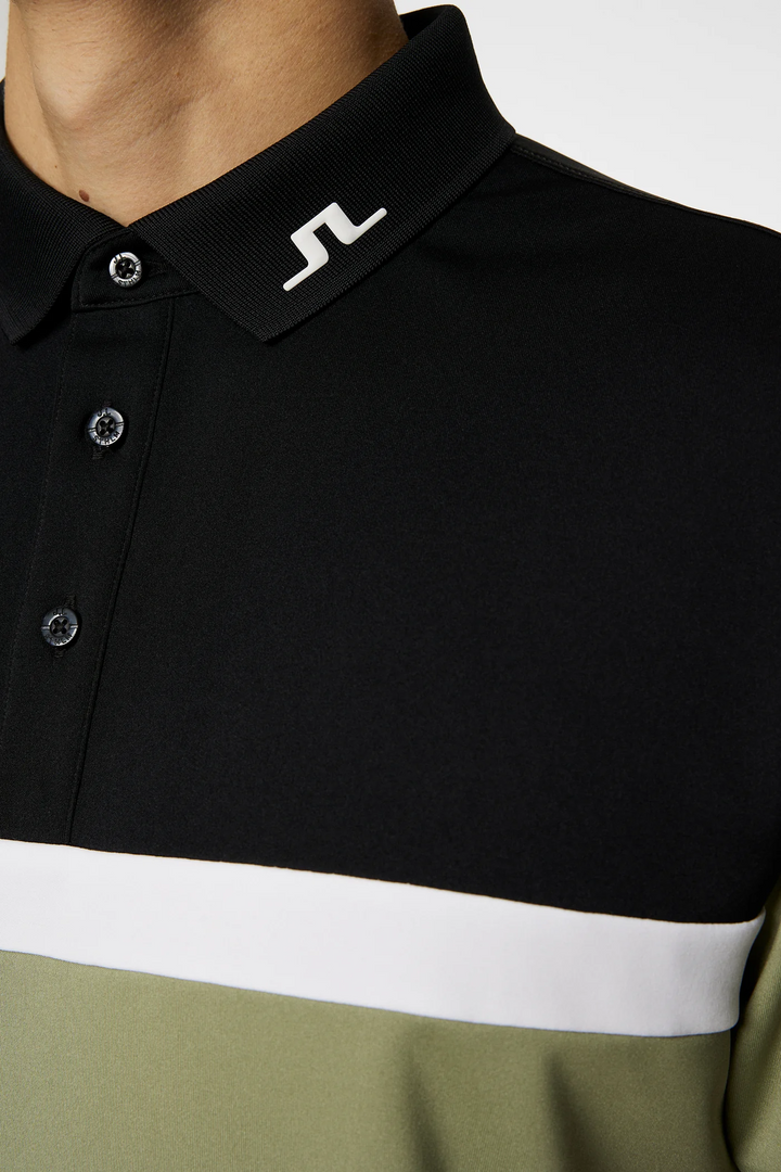 J.Lindeberg Mens Reg Fit JEFF Polo - OIL GREEN