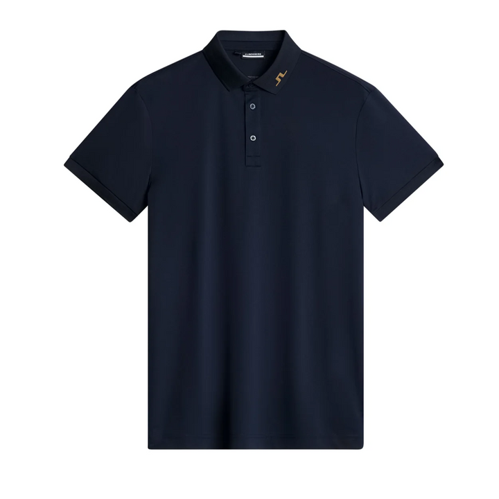 J.Lindeberg Mens Reg Fit KV Print Polo - TOUR NAVY /TIGER BROWN