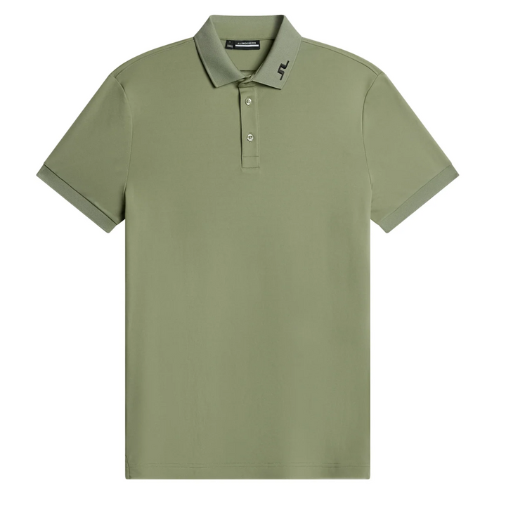 J.Lindeberg Mens Reg Fit KV Print Polo - TOUR GEO OLIVE