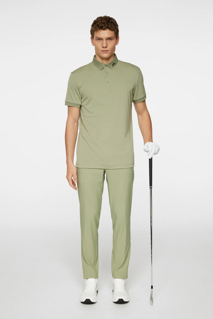 J.Lindeberg Mens Reg Fit KV Print Polo - TOUR GEO OLIVE