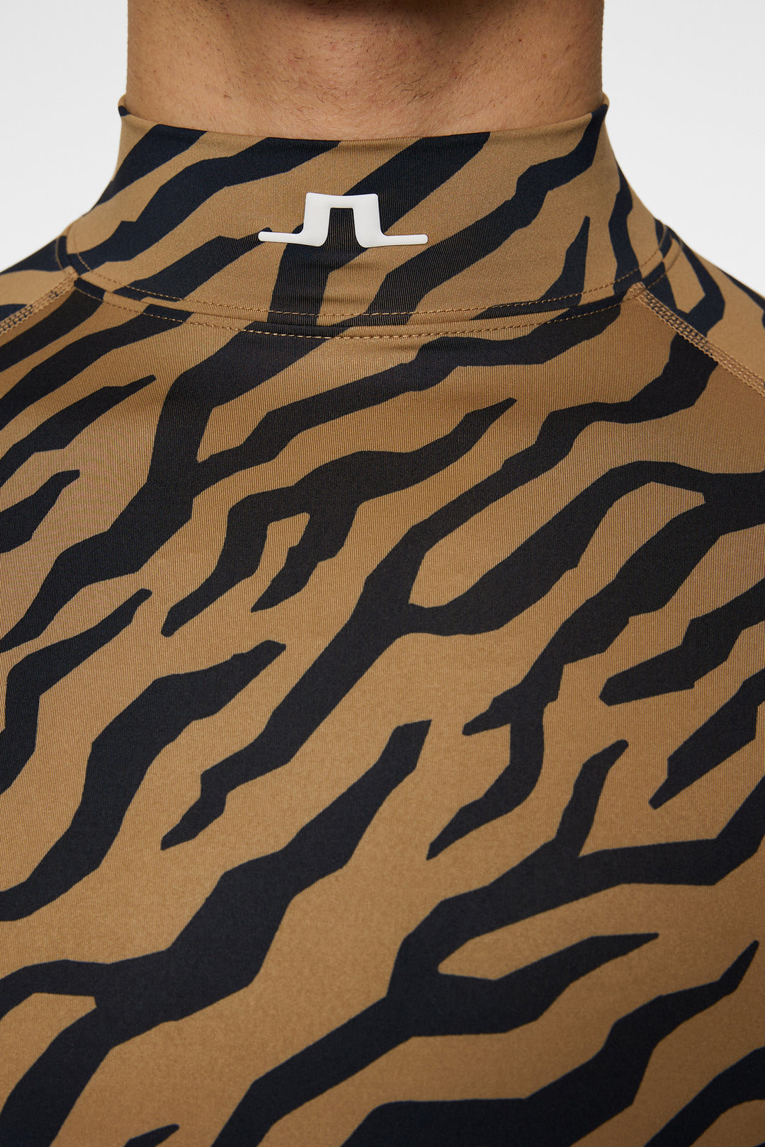 J.Lindeberg Mens Aello Soft Compression Print Base Layer - TOUR TIGER BROWN