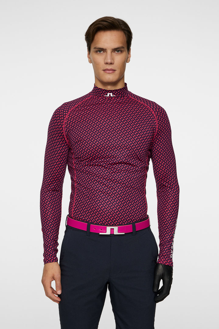 J.Lindeberg Mens Aello Soft Compression Print Base Layer - TOUR TIGER CLEMATIS