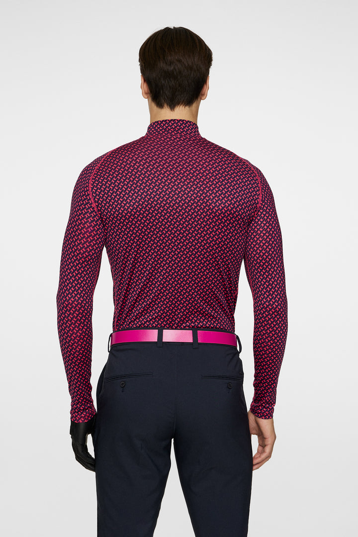 J.Lindeberg Mens Aello Soft Compression Print Base Layer - TOUR TIGER CLEMATIS