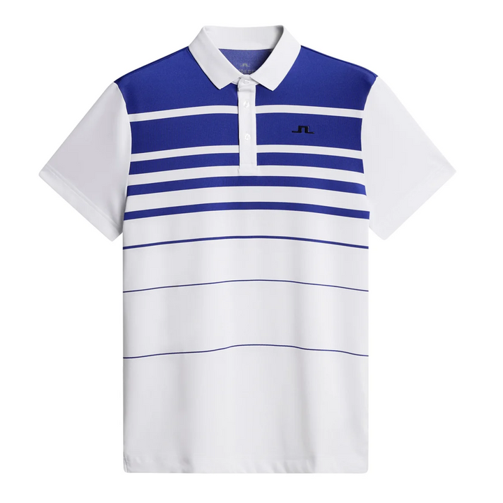 J.Lindeberg Mens Olof Reg Fit Print Polo - WHITE