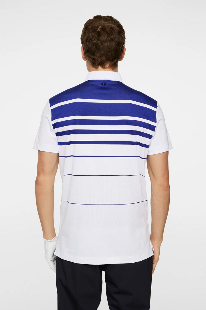 J.Lindeberg Mens Olof Reg Fit Print Polo - WHITE