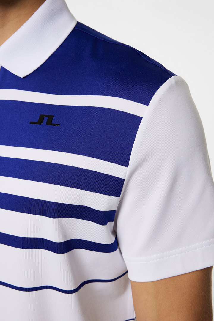 J.Lindeberg Mens Olof Reg Fit Print Polo - WHITE