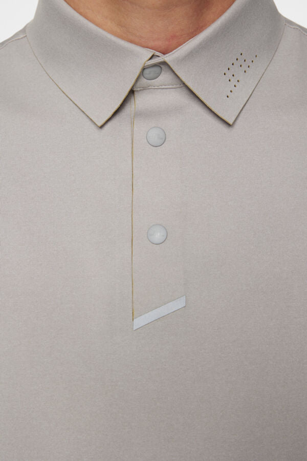 J.Lindeberg Mens Axel Golf Polo - Light Grey Melange