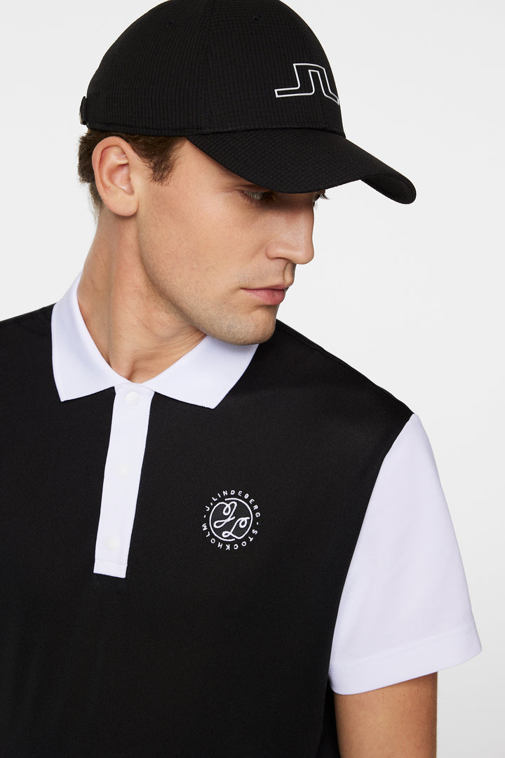 J.Lindeberg Mens Club House Loose Fit Polo - Black