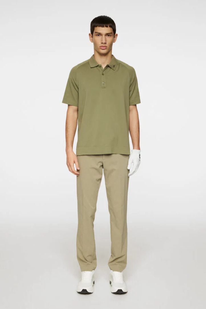 J.Lindeberg Mens Reg Fit Sanny Seamless Polo - OIL GREEN