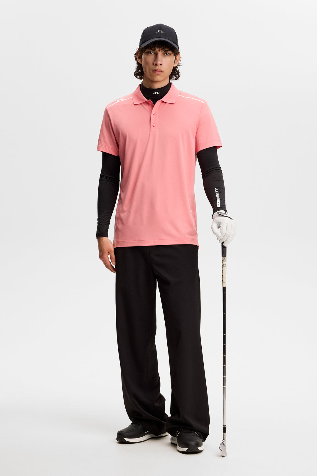 J.Lindeberg Men's Lionel Polo - FLAMINGO PLUME