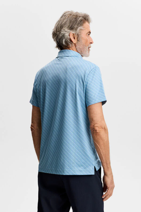 J.Lindeberg Men's Tod Print Polo - FLIGHT BRIDGE FEDERAL FORGET S