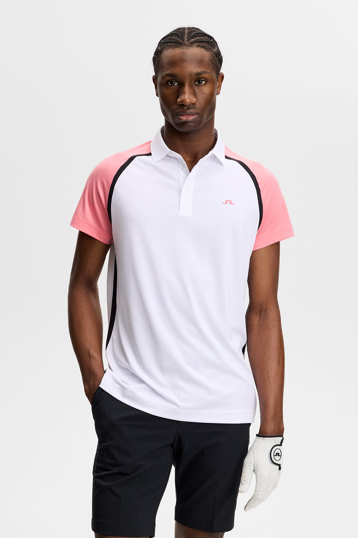 J.Lindeberg Men's Bruce Polo - FLAMINGO PLUME