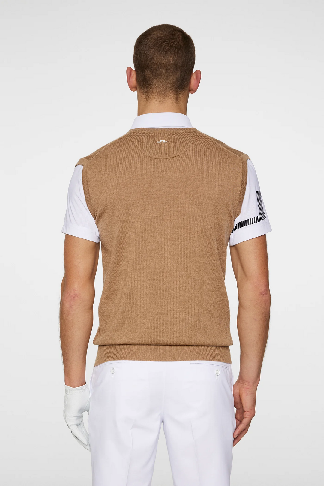 J.Lindeberg Men's Liam Knitted Wool Vest - TIGERS EYE
