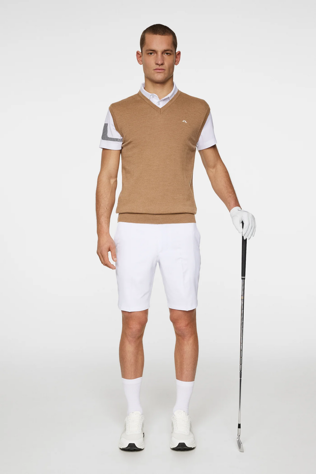 J.Lindeberg Men's Liam Knitted Wool Vest - TIGERS EYE