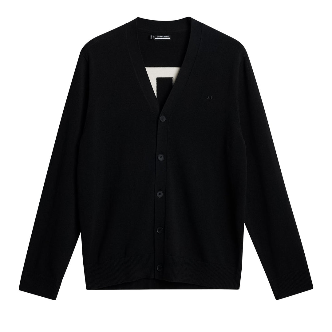 J.Lindeberg Men's Jarred Knitted Cardigan - BLACK