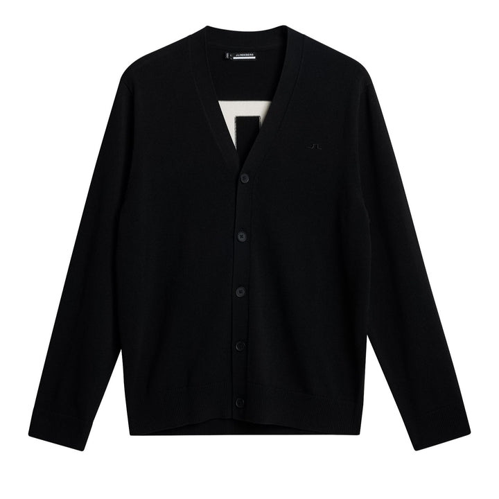J.Lindeberg Men's Jarred Knitted Cardigan - BLACK