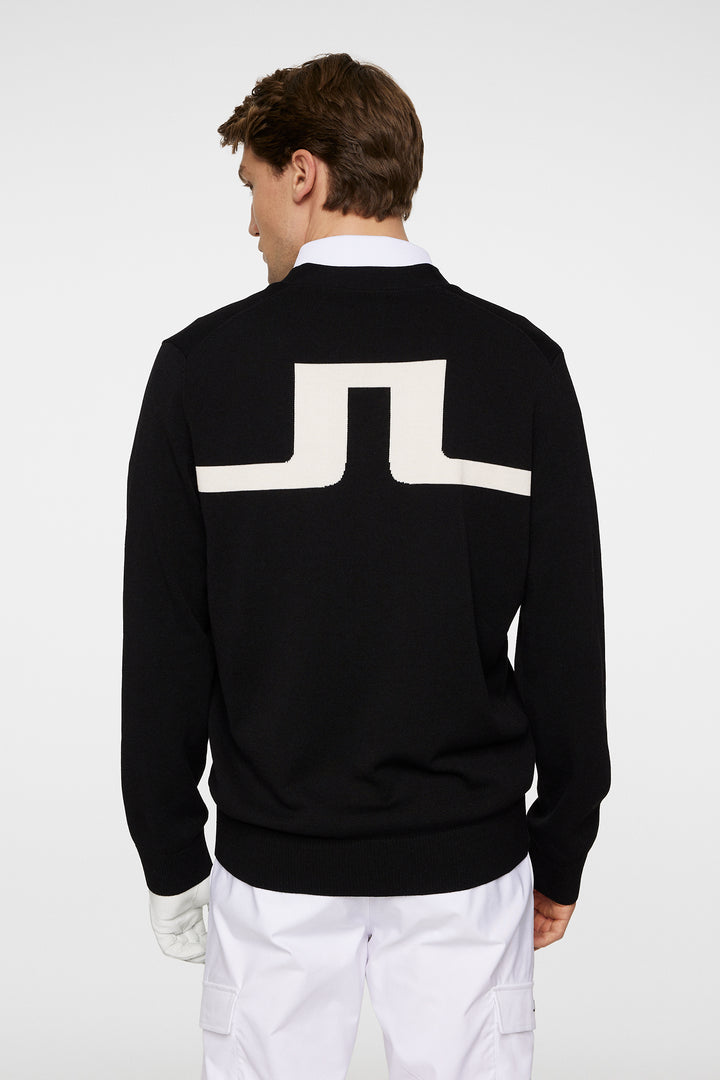 J.Lindeberg Men's Jarred Knitted Cardigan - BLACK