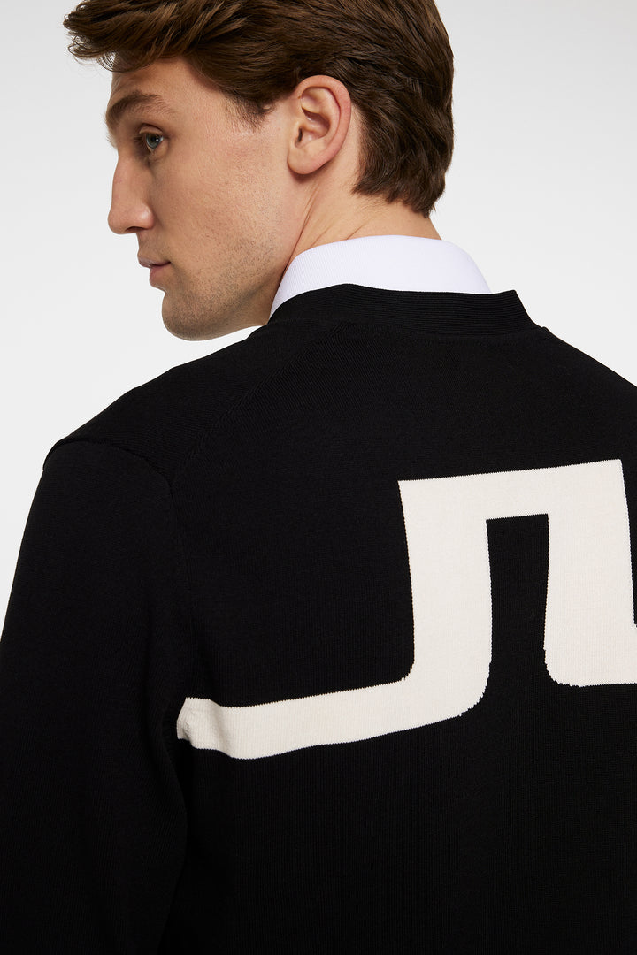 J.Lindeberg Men's Jarred Knitted Cardigan - BLACK