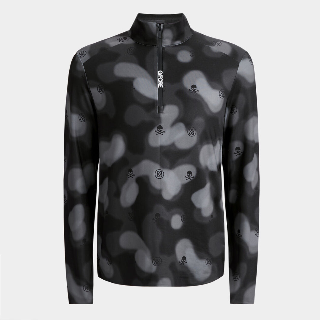 G/FORE MENS BRUSHED BACK TECH QUARTER ZIP PULLOVER - ONYX BLUR CAMO