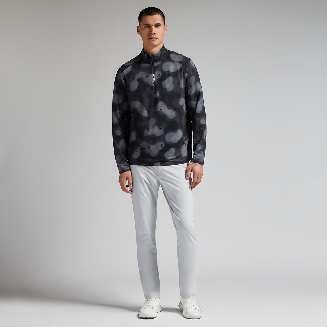 G/FORE MENS BRUSHED BACK TECH QUARTER ZIP PULLOVER - ONYX BLUR CAMO