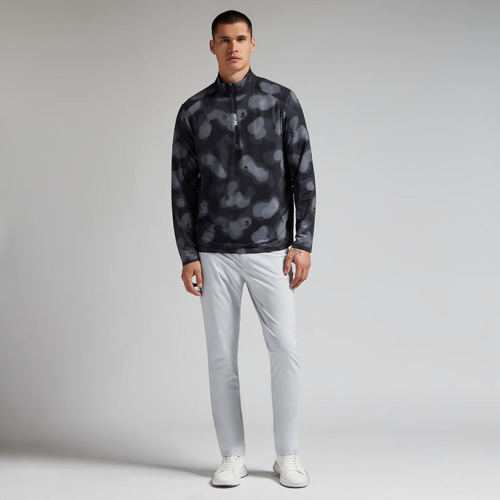 G/FORE MENS BRUSHED BACK TECH QUARTER ZIP PULLOVER - ONYX BLUR CAMO