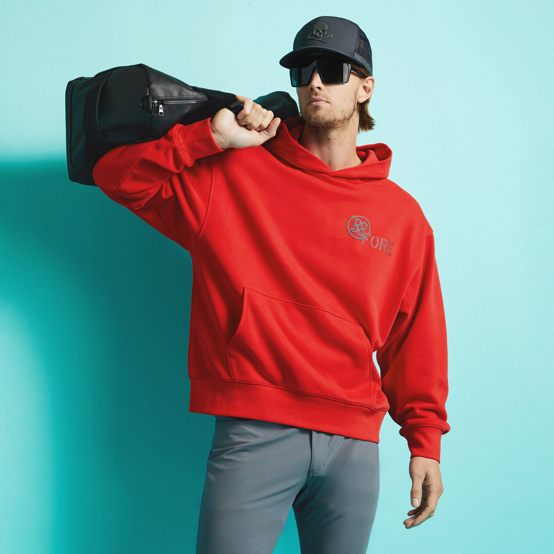 G/FORE MENS OVERSIZED FRENCH TERRY HOODIE - LAVA