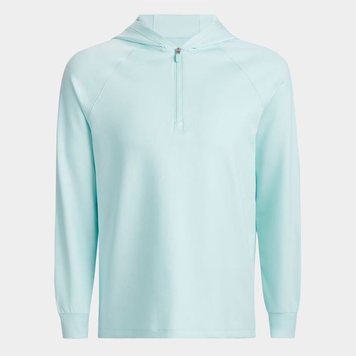 G/FORE MENS DOUBLE KNIT BRUSHED BACK QUARTER ZIP HOODIE - DAYBREAK