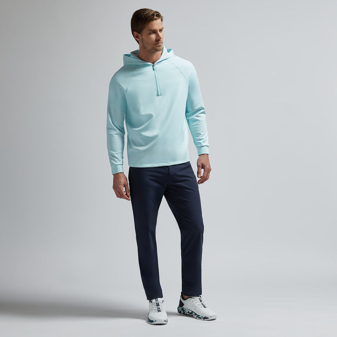 G/FORE MENS DOUBLE KNIT BRUSHED BACK QUARTER ZIP HOODIE - DAYBREAK