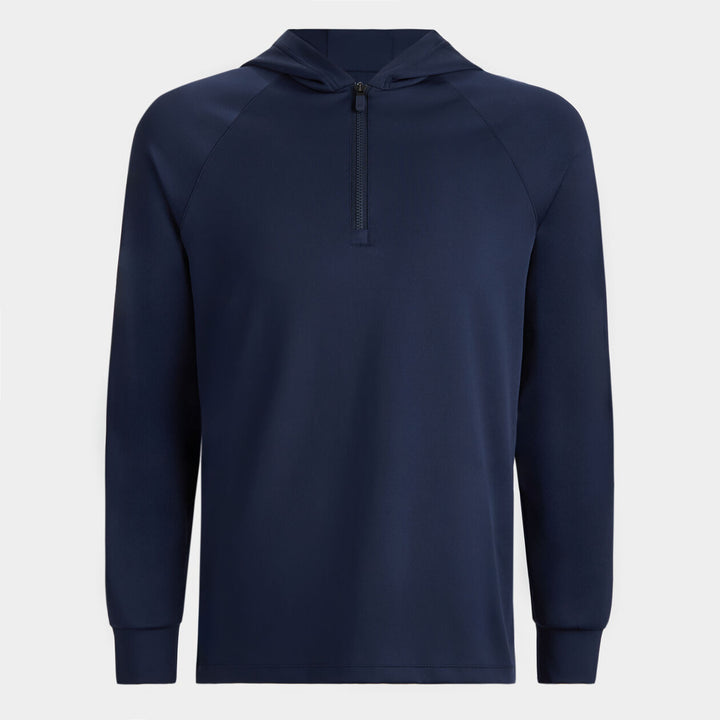 G/FORE MENS DOUBLE KNIT BRUSHED BACK QUARTER ZIP HOODIE - TWILIGHT