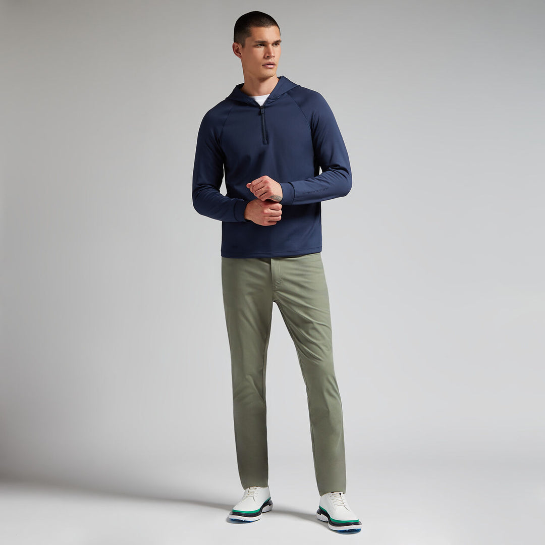 G/FORE MENS DOUBLE KNIT BRUSHED BACK QUARTER ZIP HOODIE - TWILIGHT