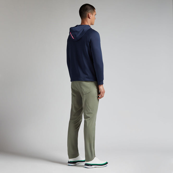 G/FORE MENS DOUBLE KNIT BRUSHED BACK QUARTER ZIP HOODIE - TWILIGHT