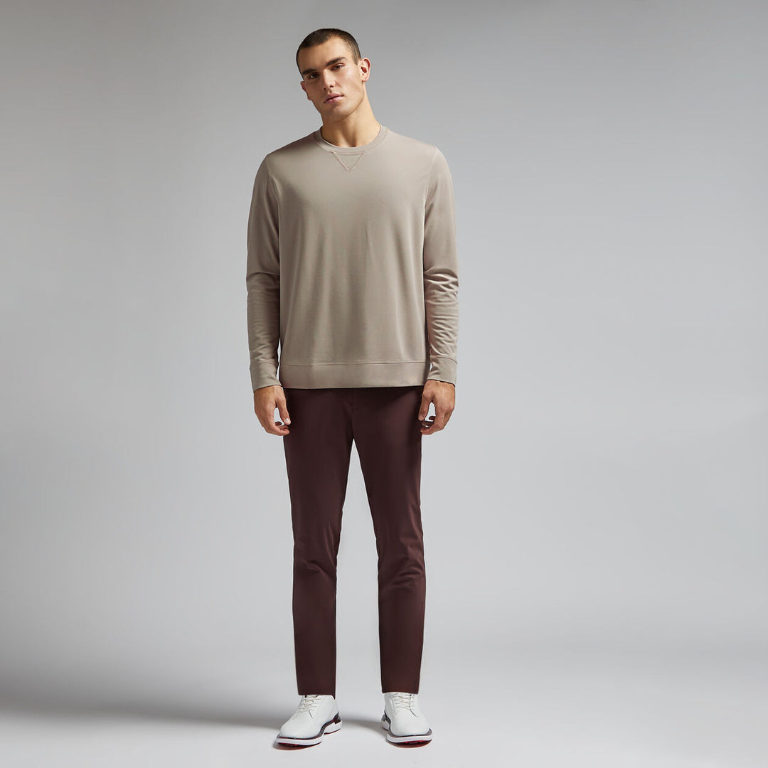 G/FORE MENS PERFORMANCE PIQUÉ CREWNECK LAYER - DUNE