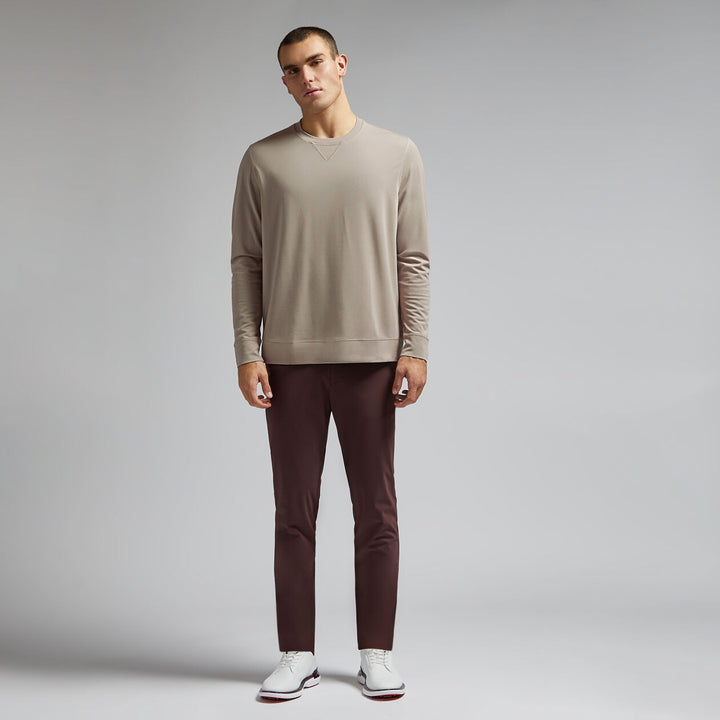 G/FORE MENS PERFORMANCE PIQUÉ CREWNECK LAYER - DUNE