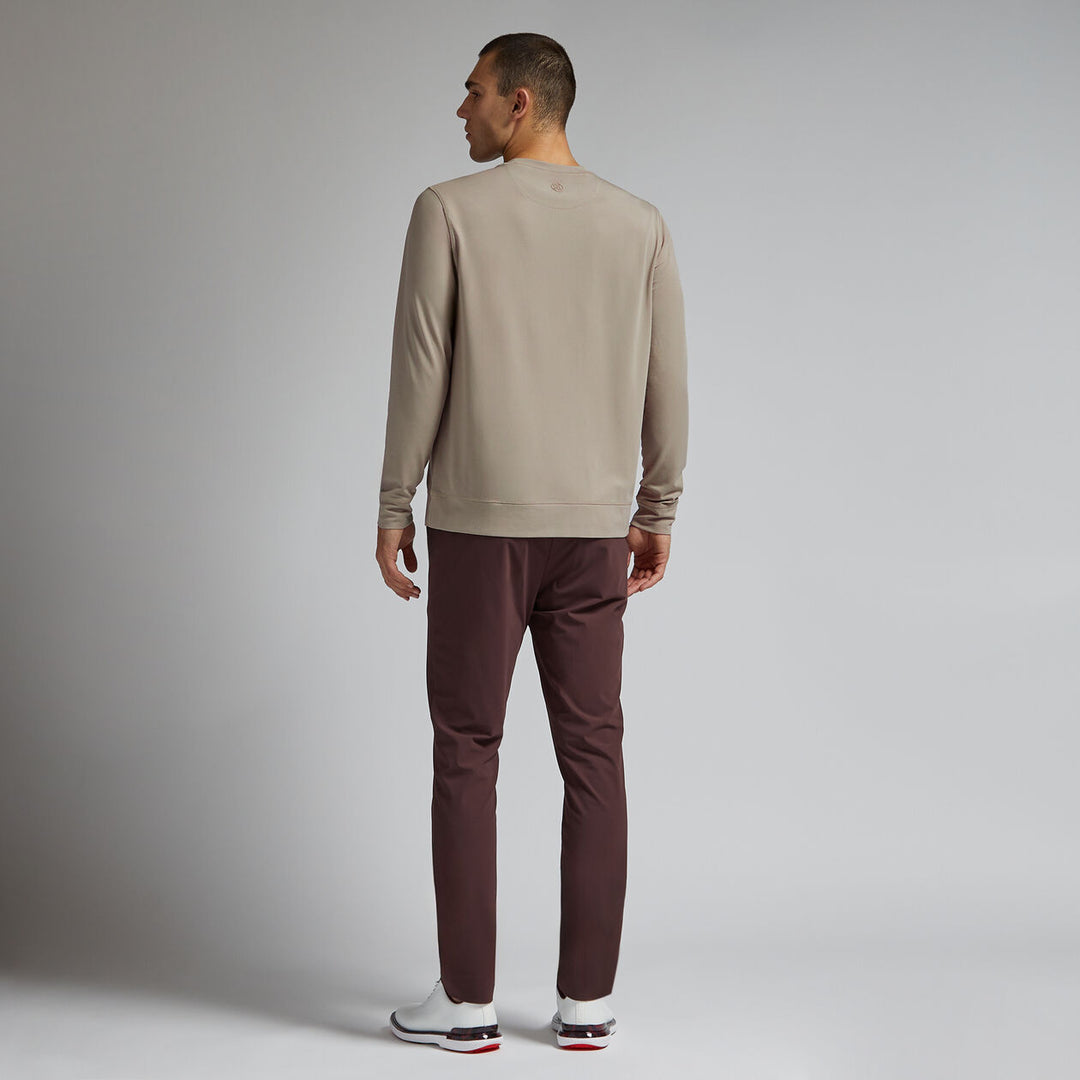 G/FORE MENS PERFORMANCE PIQUÉ CREWNECK LAYER - DUNE