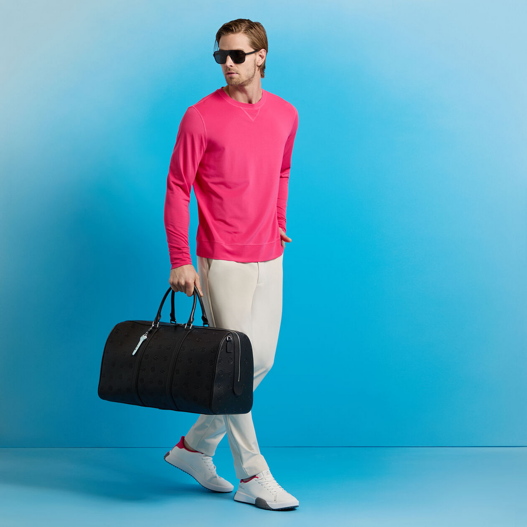 G/FORE MEN'S PERFORMANCE PIQUÉ CREWNECK LAYER - FRAMBOISE