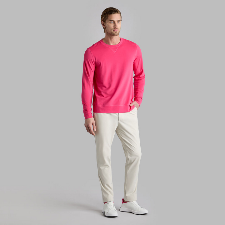 G/FORE MEN'S PERFORMANCE PIQUÉ CREWNECK LAYER - FRAMBOISE